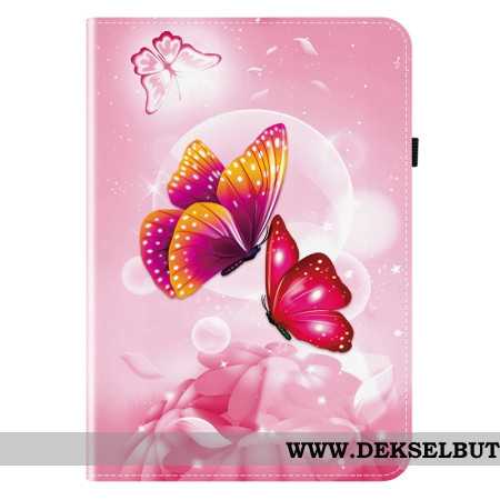 Case Etui Samsung Galaxy Tab S11 Mobildeksel Rosa Sommerfugler