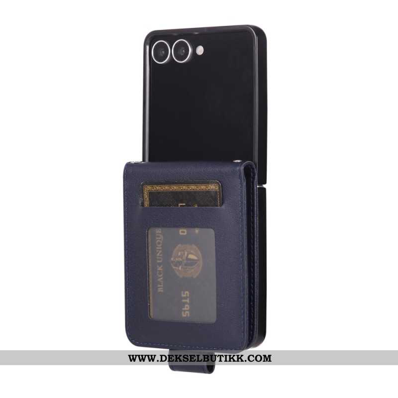 Case Etui Samsung Galaxy Z Flip 7 Mobildeksel Kortholder I Kunstskinn