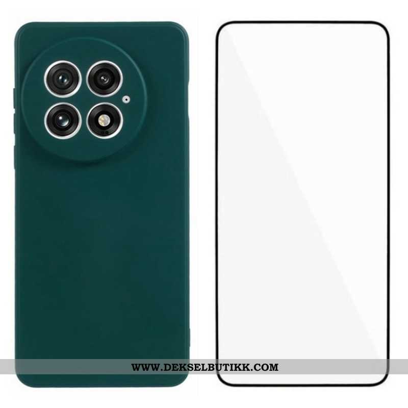 Deksel Oneplus 13 2-i-1 Fleksibel Silikon Med Herdet Glassskjermbeskytter