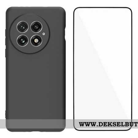 Deksel Oneplus 13 2-i-1 Matt Silikon Med Herdet Glassskjermbeskytter