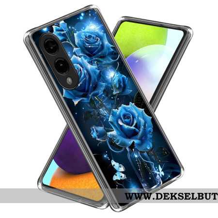 Deksel Samsung Galaxy S25 5g Edge Blå Rosemønster