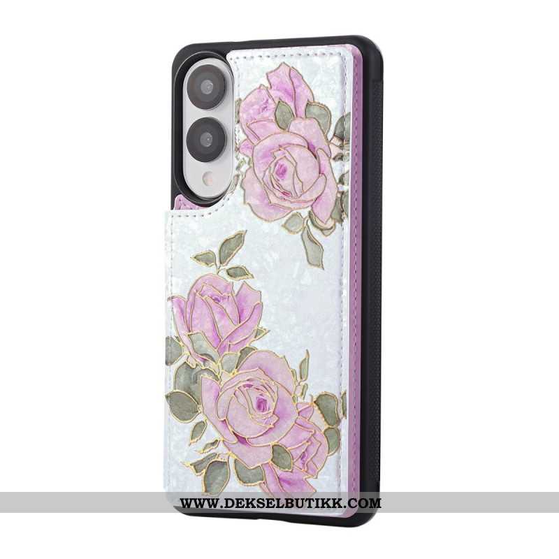 Deksel Samsung Galaxy S25 5g Edge Kortholder Med Blomstermønster