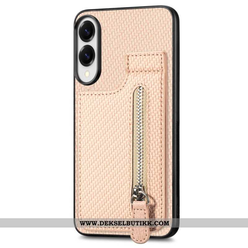 Deksel Samsung Galaxy S25 5g Edge Kortholder Og Myntpung I Karbonfiber Beskyttelse Deksel