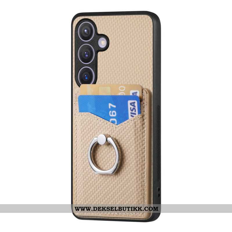 Deksel Samsung Galaxy S25 5g Kortholder Og Ringstativ I Karbonfiber