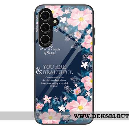 Deksel Samsung Galaxy S25 5g Mobildeksel Rosa Blomster Herdet Glass