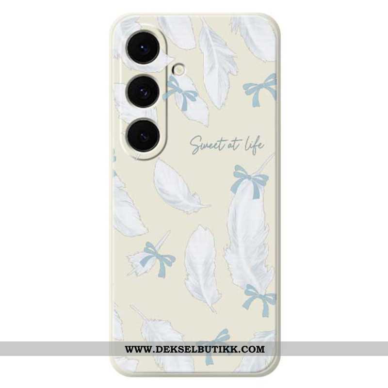 Deksel Samsung Galaxy S25 Fe Hvit Fjærsilikon