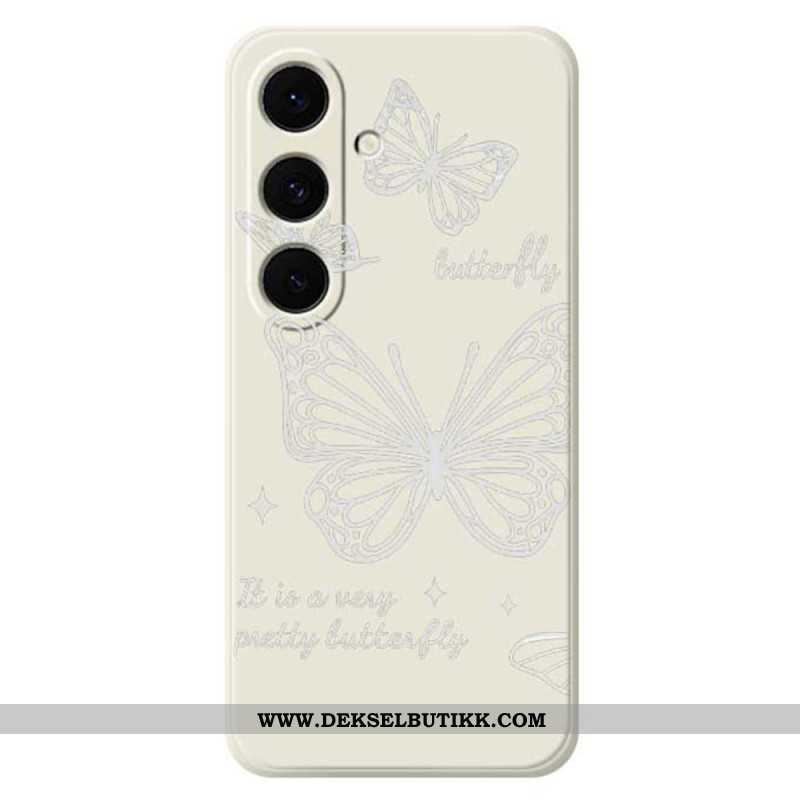 Deksel Samsung Galaxy S25 Fe Hvit Sommerfuglsilikon