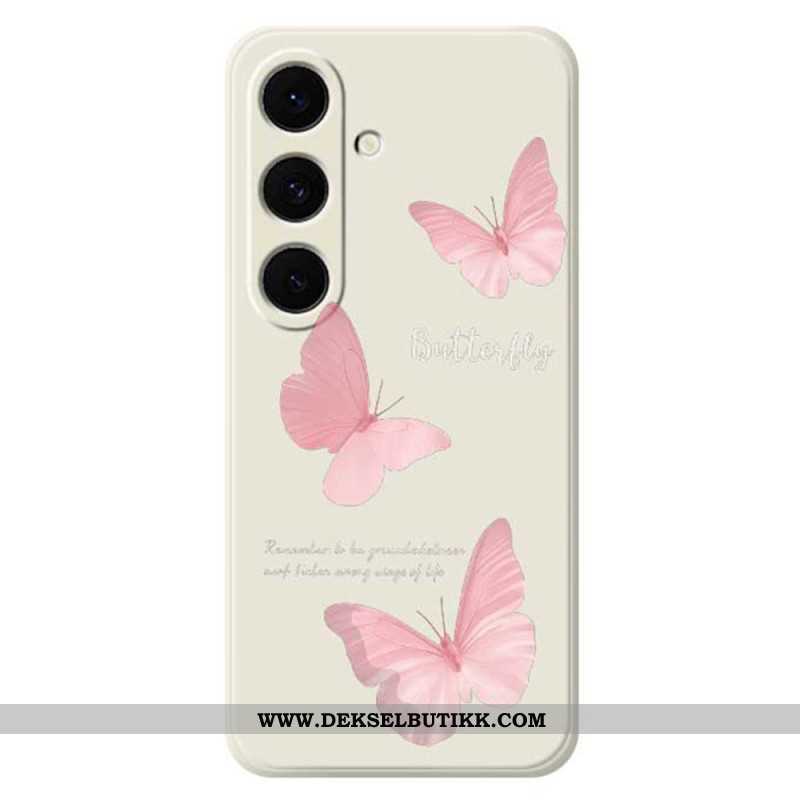 Deksel Samsung Galaxy S25 Fe Mobildeksel Rosa Sommerfuglsilikon