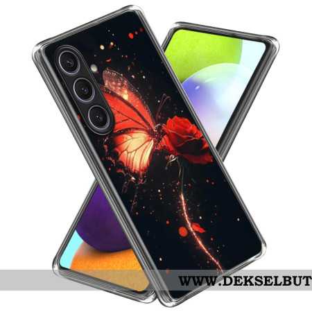 Deksel Samsung Galaxy S25 Plus 5g Rød Sommerfugl Beskyttelse Deksel
