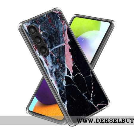 Deksel Samsung Galaxy S25 Plus 5g Svart Og Rosa Marmor Beskyttelse Deksel