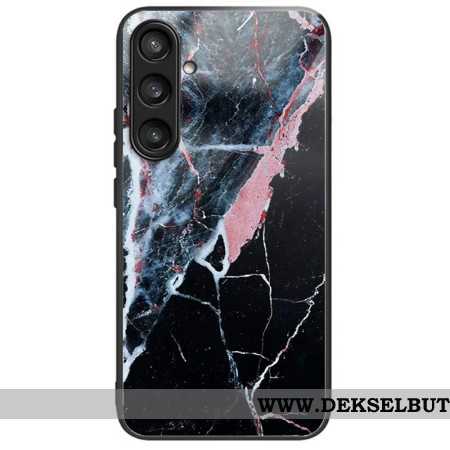 Deksel Samsung Galaxy S25 Plus 5g Svart Og Rosa Marmorert Herdet Glass
