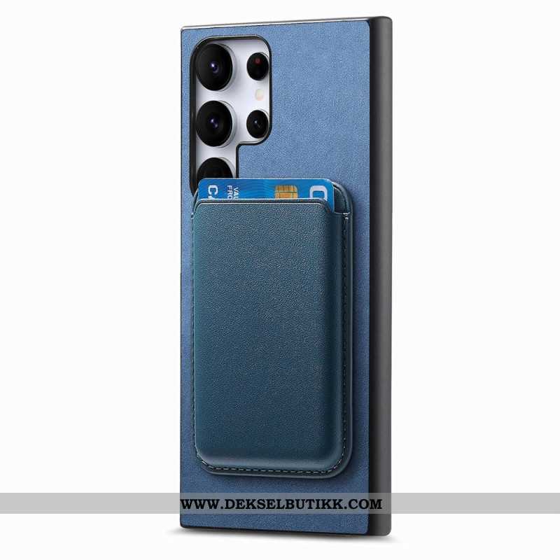 Deksel Samsung Galaxy S25 Ultra 5g Avtakbar Magnetisk Kortholder I Semsket Skinnstil
