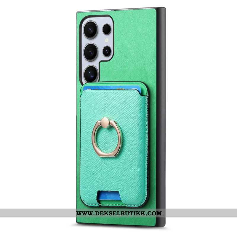 Deksel Samsung Galaxy S25 Ultra 5g Avtakbar Magnetisk Kortholder Og Stativ