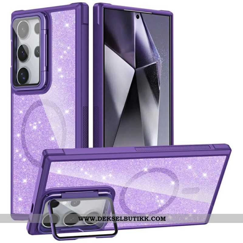 Deksel Samsung Galaxy S25 Ultra 5g Glitter Med Innebygd Stativ