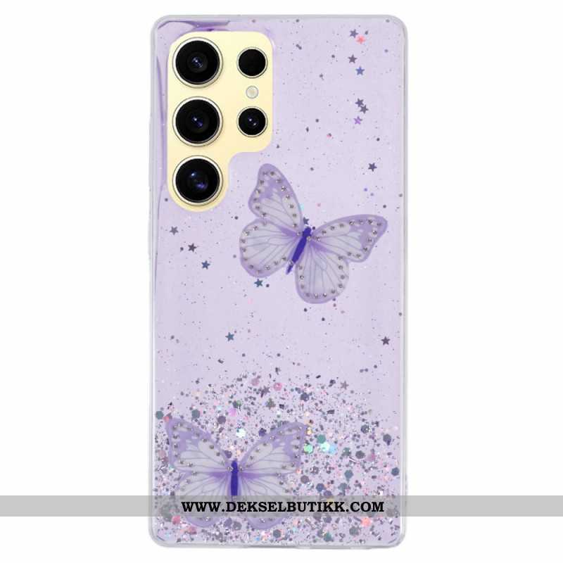 Deksel Samsung Galaxy S25 Ultra 5g Glittersommerfugler Beskyttelse Deksel