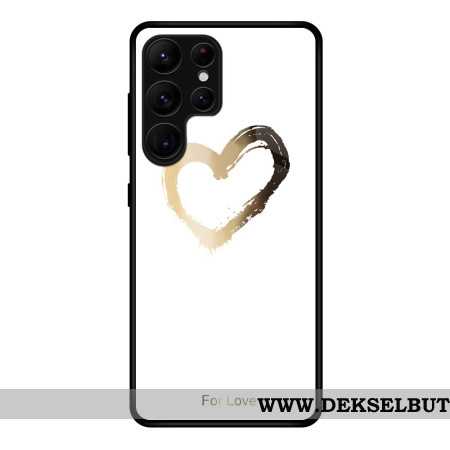 Deksel Samsung Galaxy S25 Ultra 5g Gullt Hjerte På Hvit Bakgrunn Beskyttelse Deksel