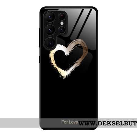Deksel Samsung Galaxy S25 Ultra 5g Gullt Hjerte På Svart Bakgrunn Beskyttelse Deksel