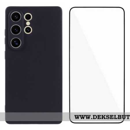 Deksel Samsung Galaxy S25 Ultra 5g Matt Silikon Med Skjermbeskytter I Herdet Glass