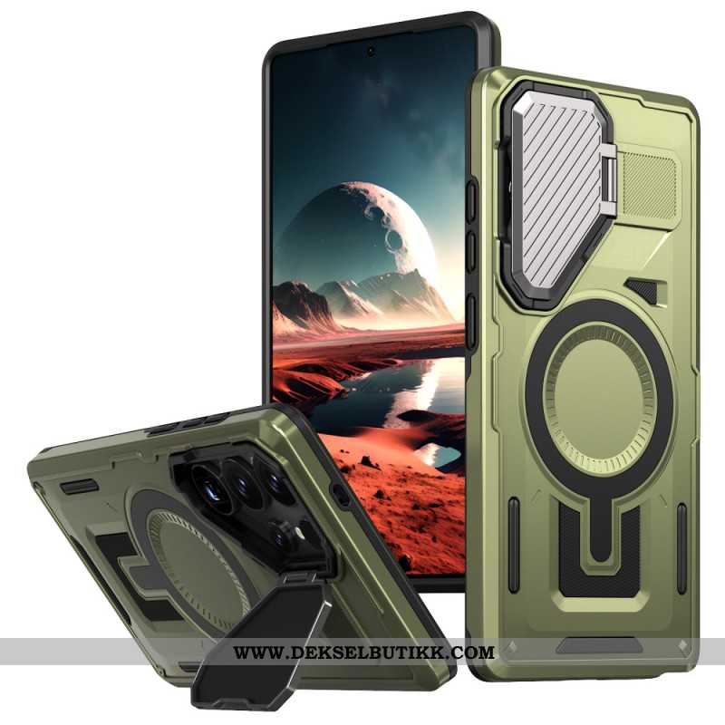 Deksel Samsung Galaxy S25 Ultra 5g Metallisk Effekt Med Linsedeksel Og Stativ
