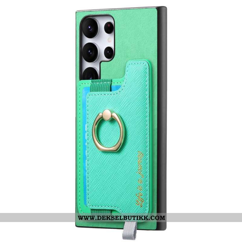 Deksel Samsung Galaxy S25 Ultra 5g Mobildeksel Avtakbar Kortholder I Semsket Skinnstil