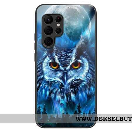 Deksel Samsung Galaxy S25 Ultra 5g Mobildeksel Ugle Og Måne I Herdet Glass