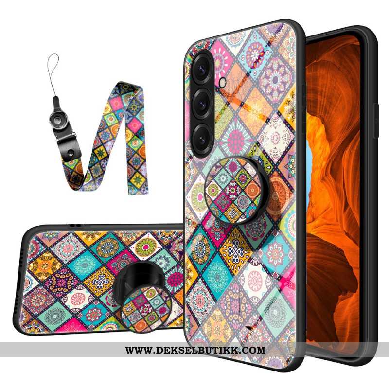 Deksel Samsung Galaxy S26 Mobildeksel Patchwork-stativ Og Stropp