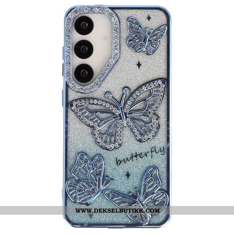 Deksel Samsung Galaxy S26 Plus 3d-sommerfugler Og Strass