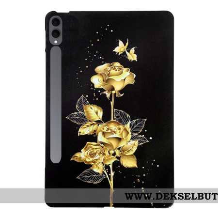 Deksel Samsung Galaxy Tab S11 Ultra Sommerfugler Og Gull Roser Beskyttelse Deksel