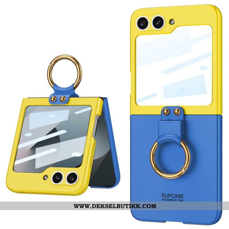 Deksel Samsung Galaxy Z Flip 7 Fe Magnetisk Hengselbeskytter Og Tofarget Stativ Beskyttelse Deksel