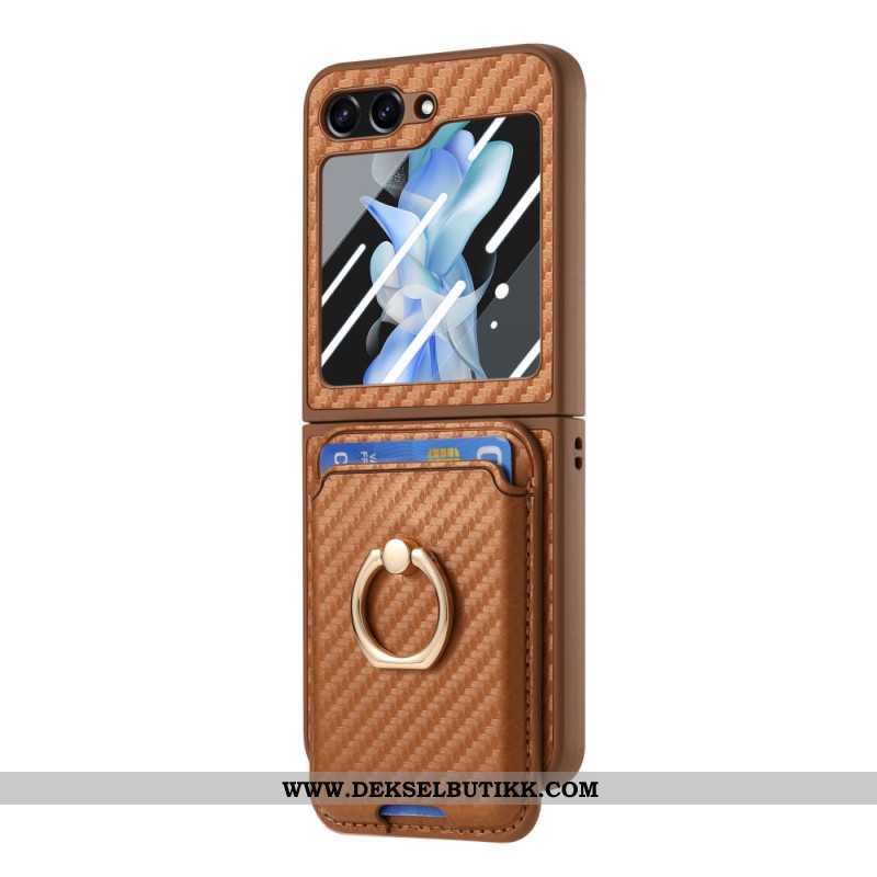 Deksel Samsung Galaxy Z Flip 7 Fe Mobildeksel Kortholder I Karbonfiber