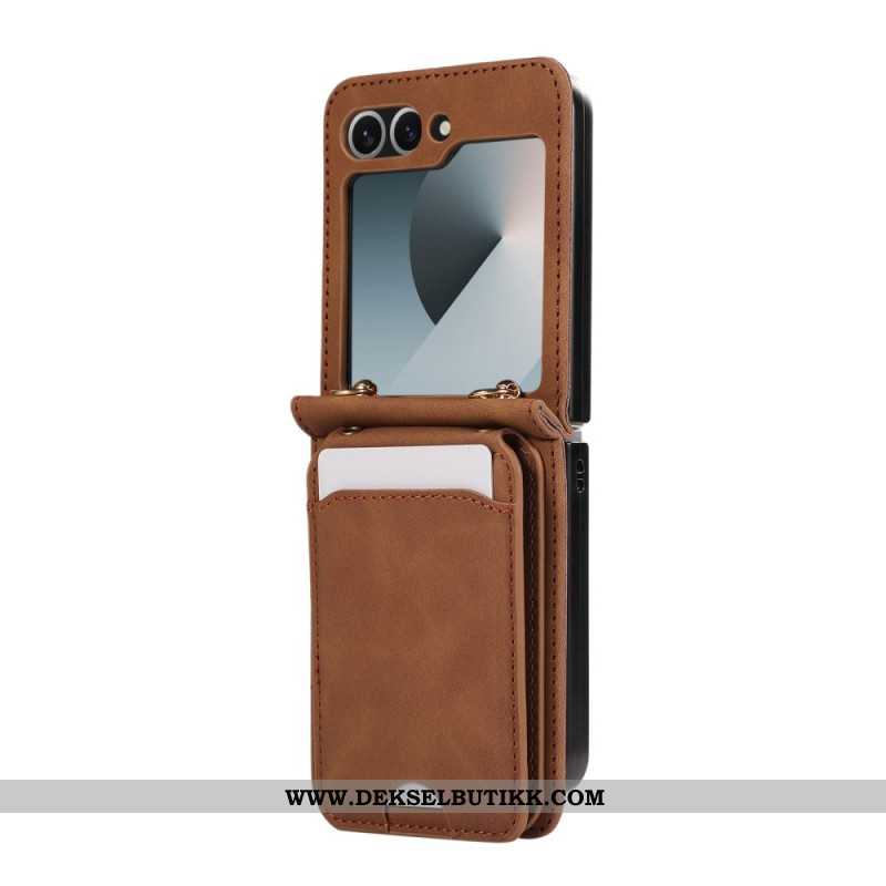 Deksel Samsung Galaxy Z Flip 7 Fe Mobildeksel Kortholder Og Skulderstropp