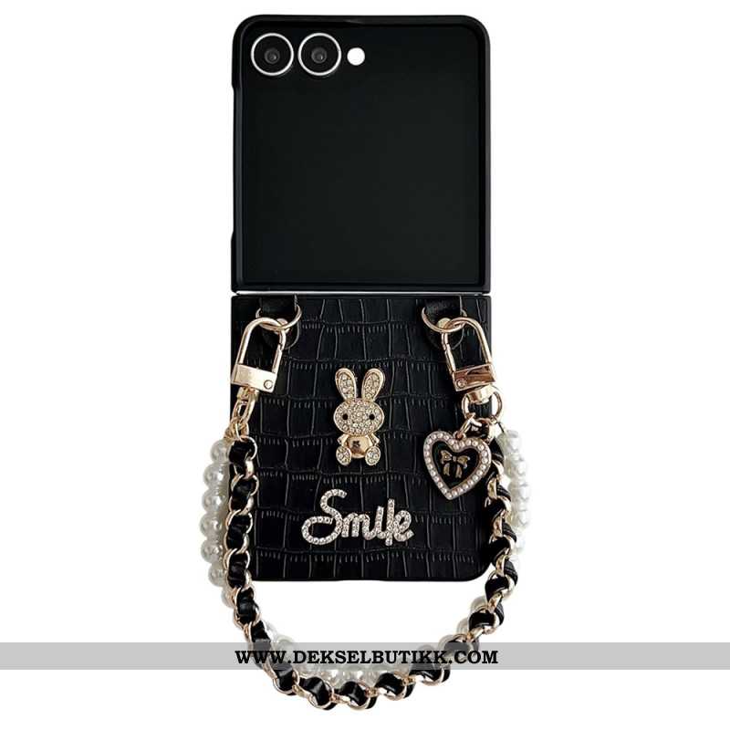 Deksel Samsung Galaxy Z Flip 7 Smiley Bunny Med Armbånd