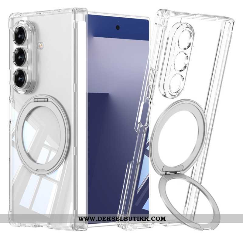 Deksel Samsung Galaxy Z Fold 7 Gjennomsiktig Magnetisk Hengsel Med Stativ