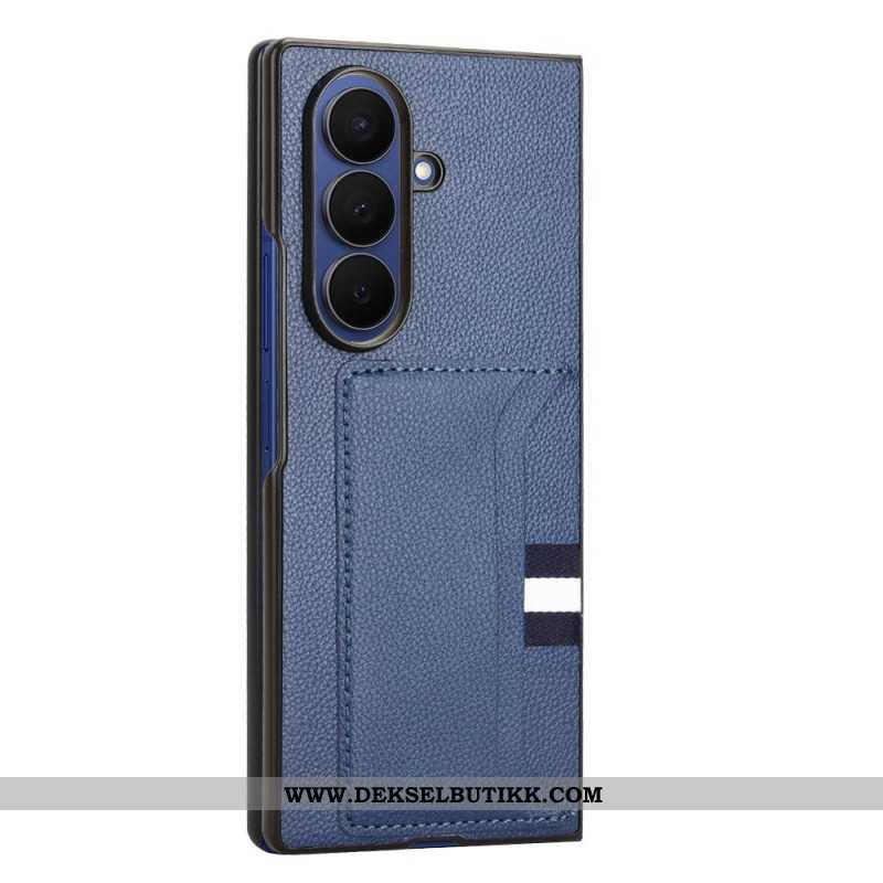 Deksel Samsung Galaxy Z Fold 7 Mobildeksel Litchi-tekstur Med Kort Holder