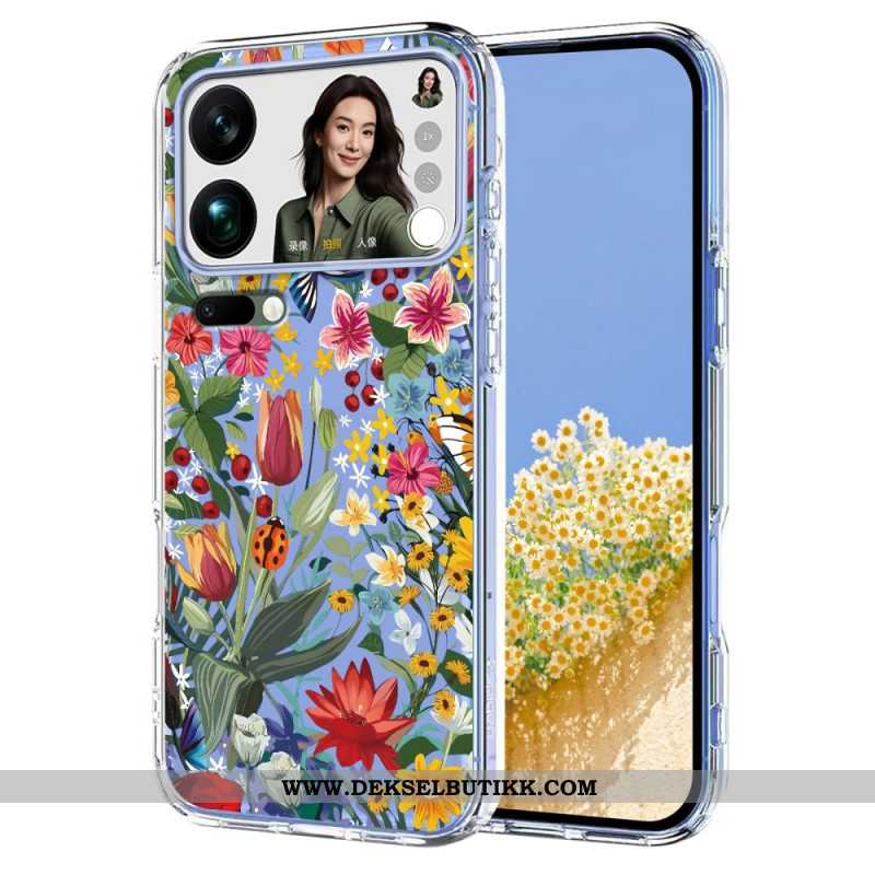 Deksel Til Xiaomi 17 Pro Max Sommerfugler Og Blomster