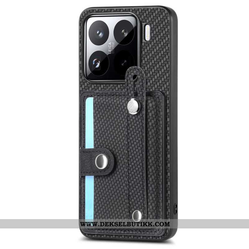 Deksel Xiaomi 15 Kortholder Og Stropp I Karbonfiber
