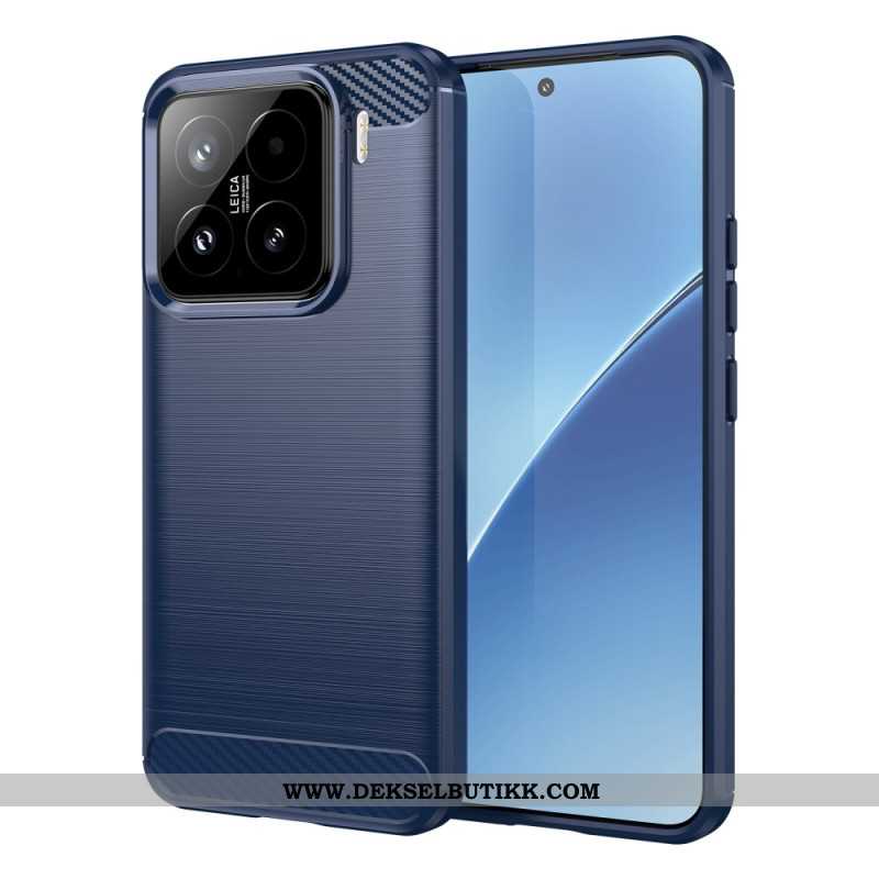 Deksel Xiaomi 15 Mobildeksel Børstet Karbonfiber