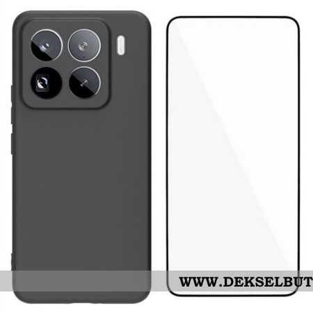 Deksel Xiaomi 15 Pro Matt Silikon Med Herdet Glassskjermbeskytter