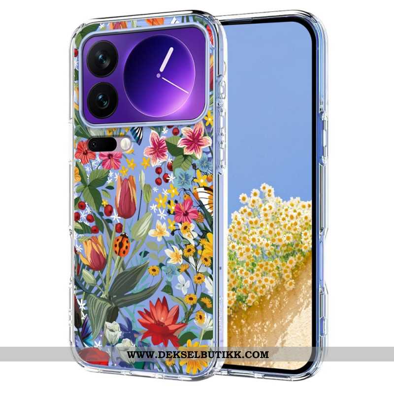 Deksel Xiaomi 17 Pro Gjennomsiktige Sommerfugler Og Blomster