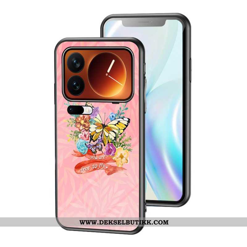 Deksel Xiaomi 17 Pro Max Mobildeksel Herdet Glass Sommerfuglmønster