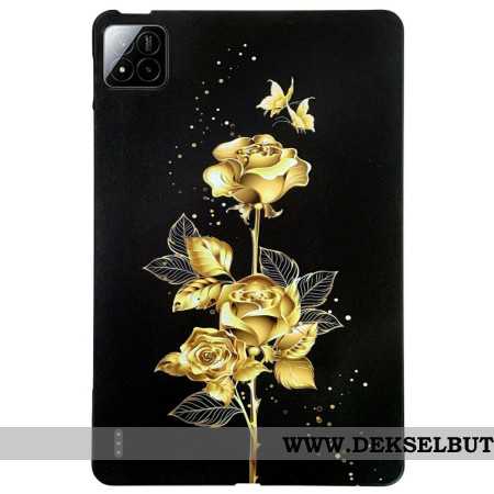 Deksel Xiaomi Pad 7 / 7 Pro Gyldne Roser Og Sommerfugler Beskyttelse Deksel