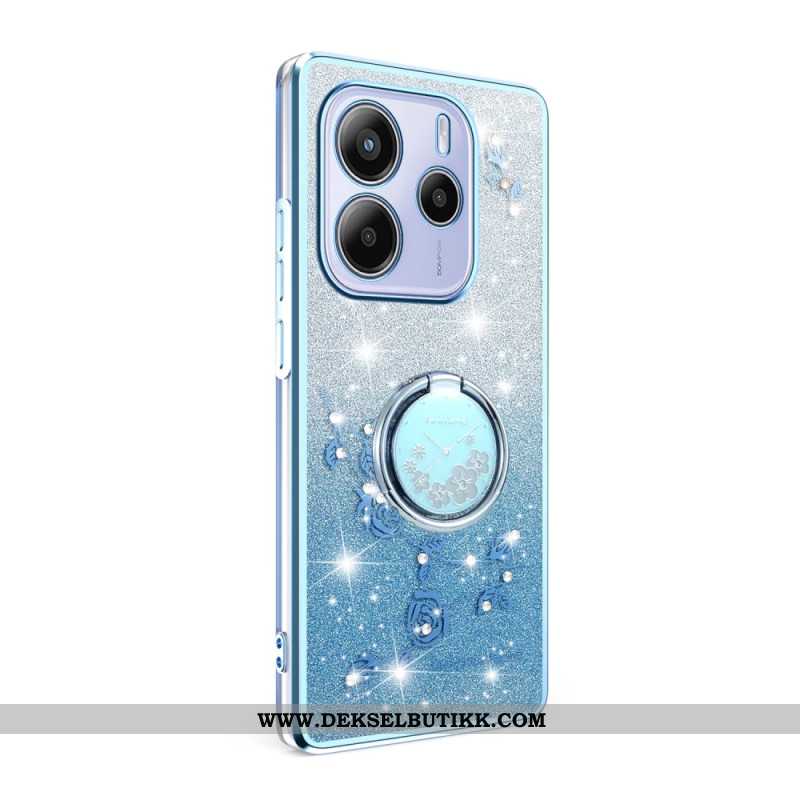 Deksel Xiaomi Redmi Note 14 4g Rhinsten- Og Blomsterringholder