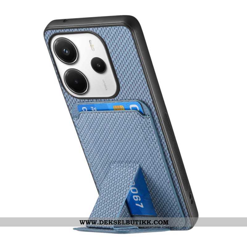Deksel Xiaomi Redmi Note 14 5g Kortholder Med Karbonfibertekstur