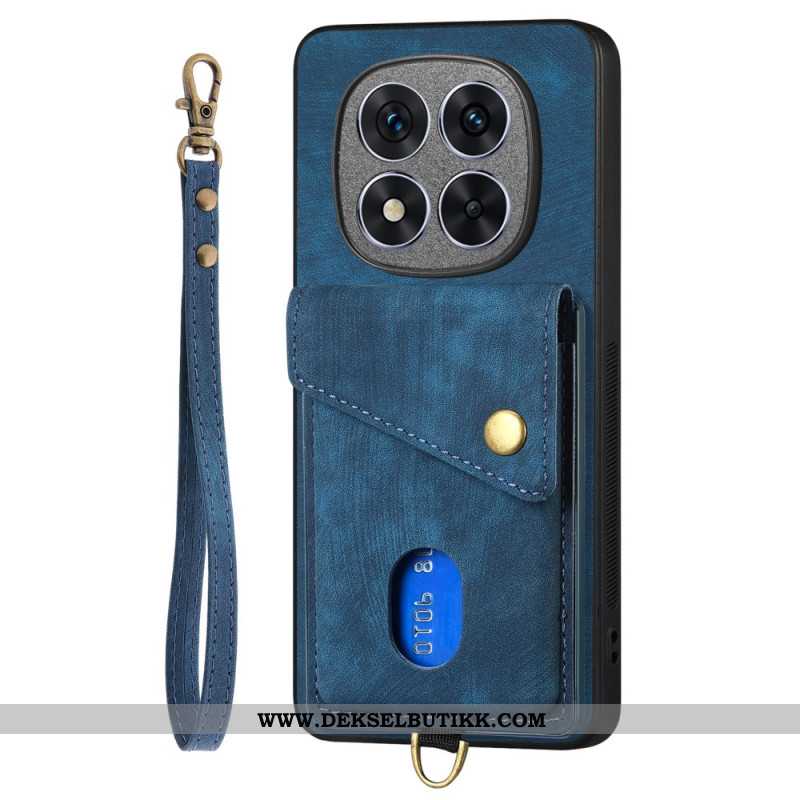 Deksel Xiaomi Redmi Note 14 Pro 5g Kortholder Og Snor I Læreffekt Beskyttelse Deksel