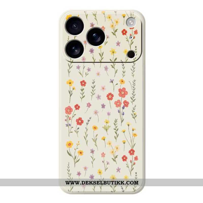 Deksel iPhone 17 Pro Flytende Silikonblomster Beskyttelse Deksel