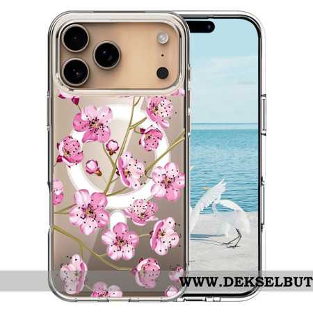 Deksel iPhone 17 Pro Max Magsafe-kompatible Rosa Blomster