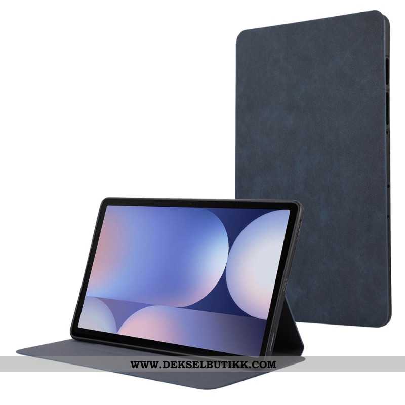 Etui Samsung Galaxy Tab S10 Plus Pekepennholder Med Semsket Skinneffekt Beskyttelse Deksel