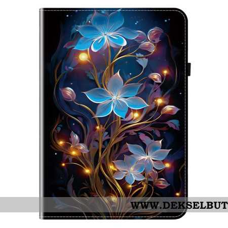 Etui Samsung Galaxy Tab S11 Blå Blomster Beskyttelse Deksel