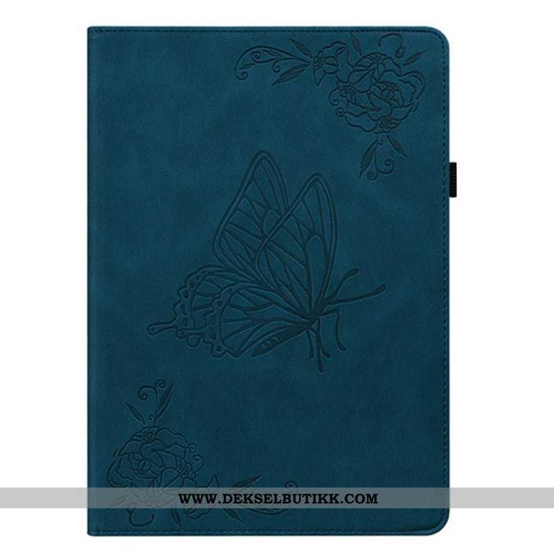 Etui Samsung Galaxy Tab S11 Sommerfugl Med Semsket Skinneffekt Beskyttelse Deksel