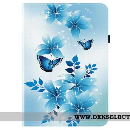 Etui Til Samsung Galaxy Tab S10 Fe Plus Blå Sommerfugler